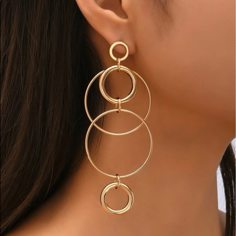 NWOT Circle Drop Earrings